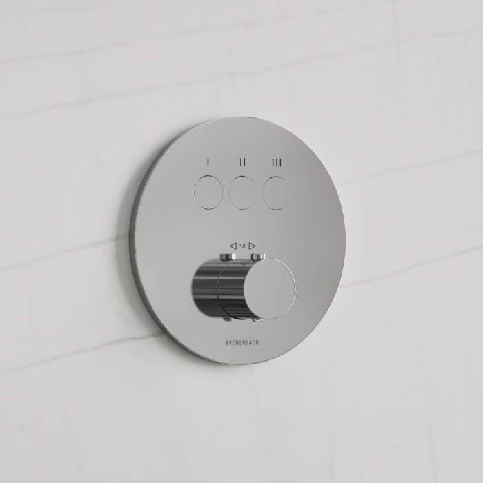Kronenbach Smart Push Thermostat Unterputz für 3 Verbraucher, runde Ausführung