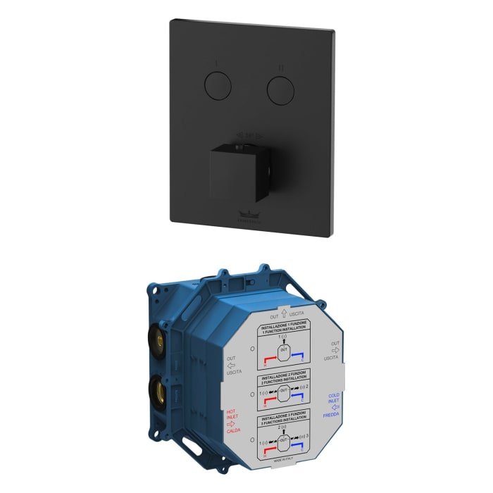 Kronenbach Smart Push Thermostat Unterputz für 2 Verbraucher, eckige Ausführung, inklusive UP-Box