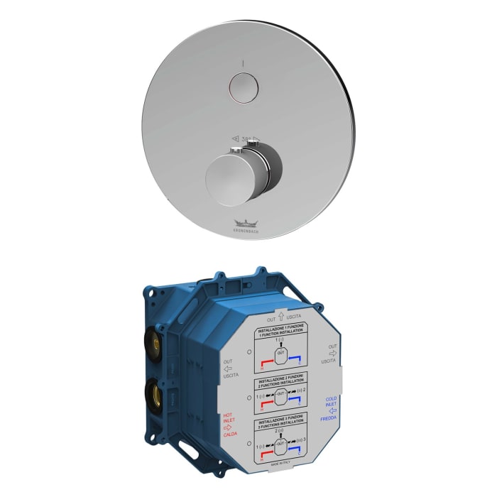 Kronenbach Smart Push Thermostat Unterputz für 1 Verbraucher, runde Ausführung, inklusive UP-Box