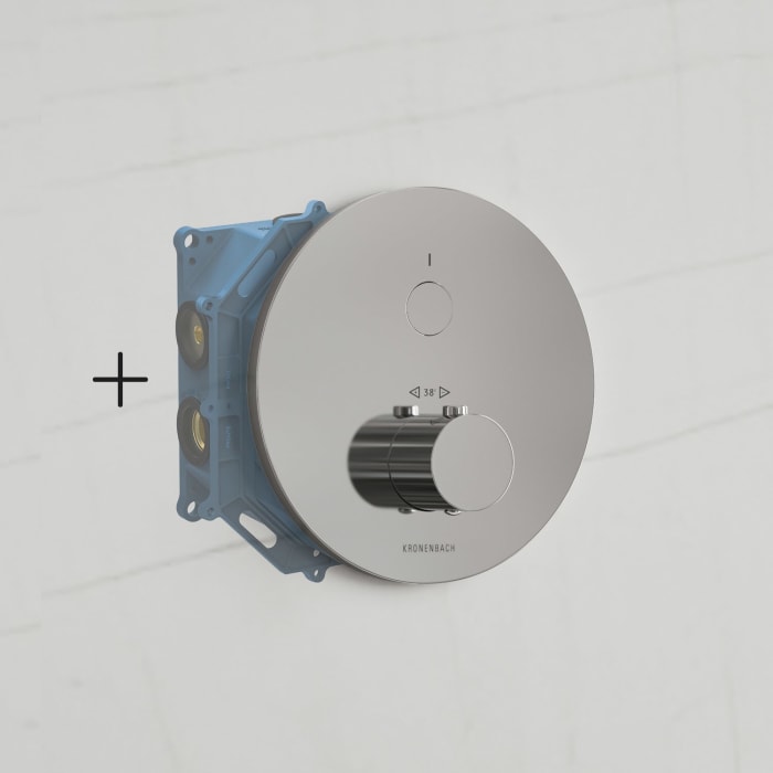 Kronenbach Smart Push Thermostat Unterputz für 1 Verbraucher, runde Ausführung, inklusive UP-Box