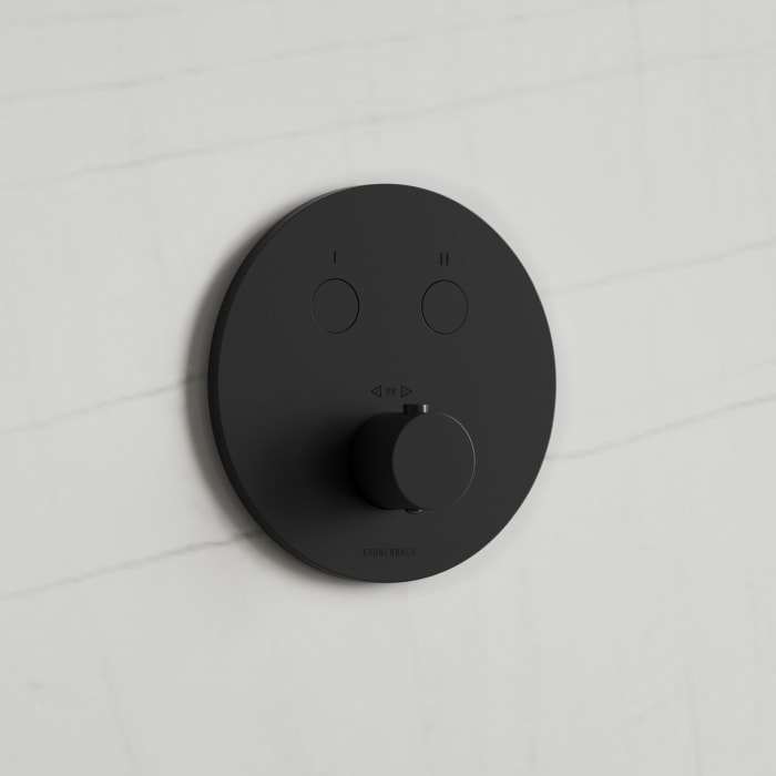 Kronenbach Smart Push Thermostat Unterputz für 2 Verbraucher, runde Ausführung, inklusive UP-Box