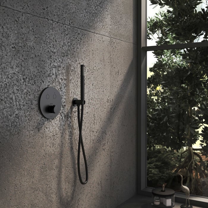 Kronenbach Smart Push Thermostat Unterputz für 2 Verbraucher, runde Ausführung, inklusive UP-Box