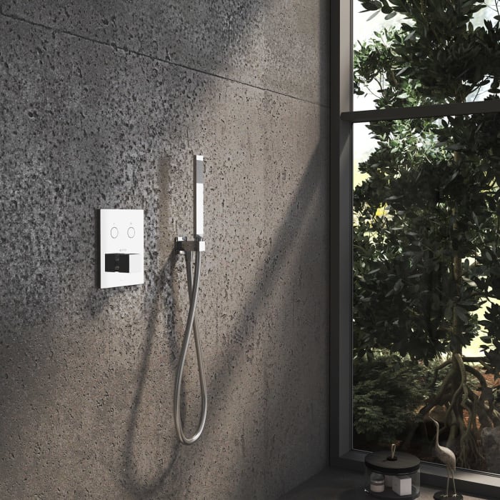 Kronenbach Smart Push Thermostat Unterputz für 2 Verbraucher, eckige Ausführung, inklusive UP-Box