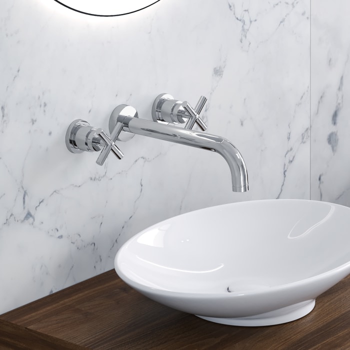 Kronenbach Zeta 2.0 Dreiloch-UP-Waschtischmischer Ausladung 18 cm