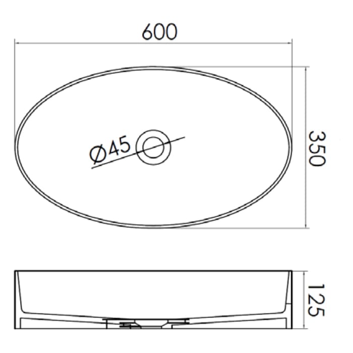 Kronenbach Stone Aufsatzwaschtisch 60 x 35 cm