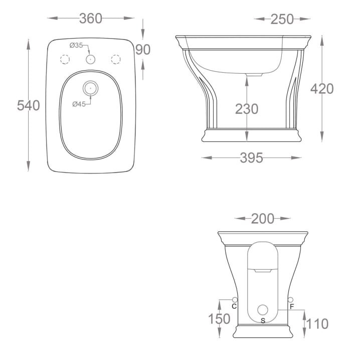 Kronenbach Zeta 2.0 Stand-Bidet