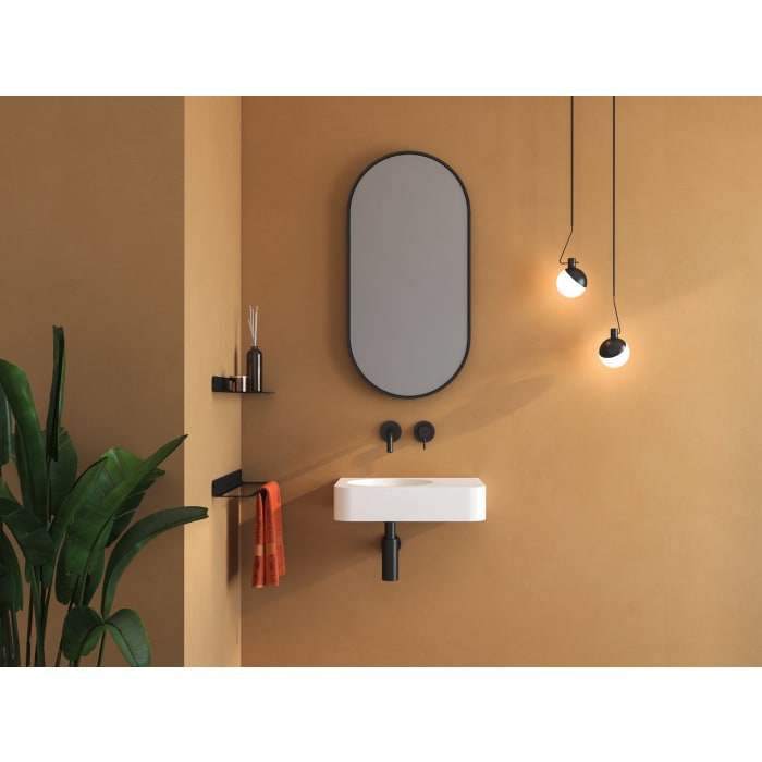 Kronenbach Stone Handwaschbecken 45 x 33 cm Becken links ohne Hahnlochbohrung