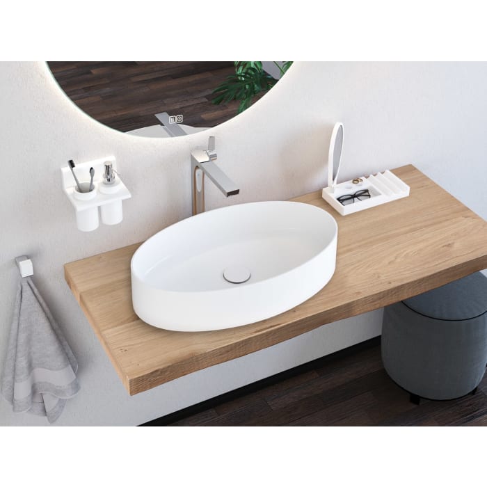 Kronenbach Stone Waschtischplatte 140 cm mit Baumkante