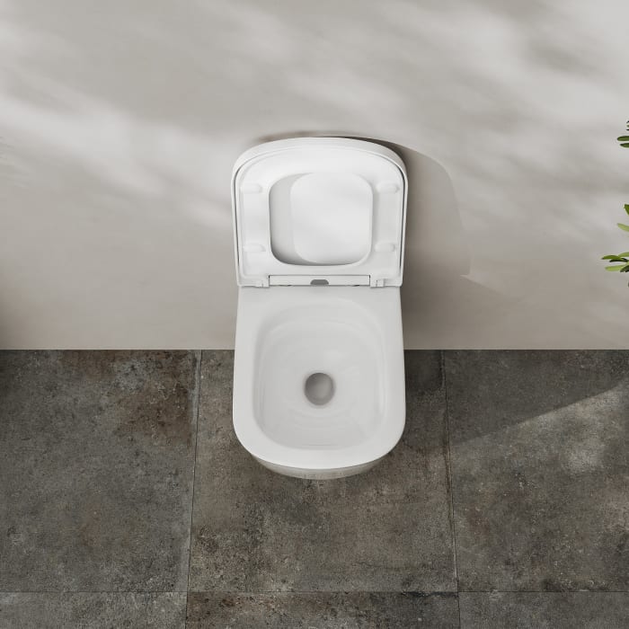 Kronenbach Cube Wand-WC-Set kompakt spülrandlos mit Rotationsspülung und WC-Sitz wrapover