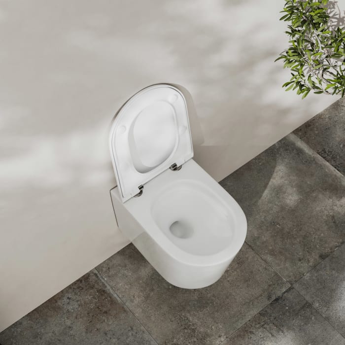 Kronenbach Tube Wand-WC spülrandlos mit Rotationsspülung und WC-Sitz wrapover