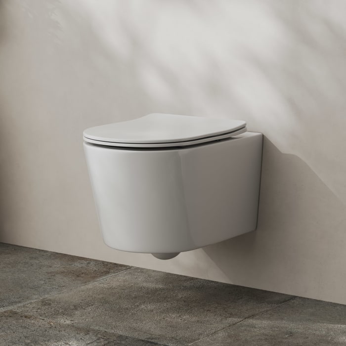 Kronenbach Tube Wand-WC spülrandlos mit Rotationsspülung und WC-Sitz slim