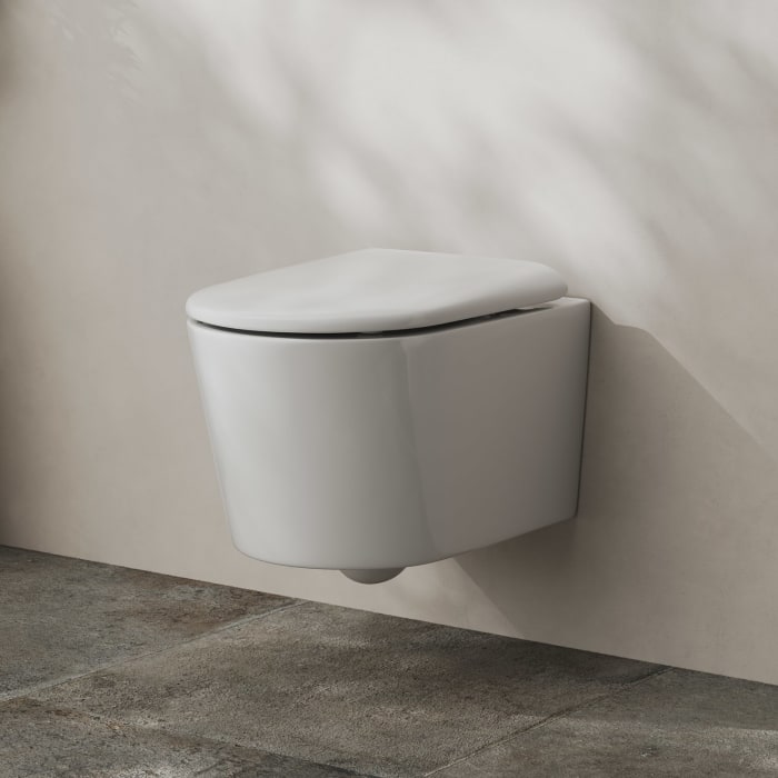 Kronenbach Tube Wand-WC spülrandlos mit Rotationsspülung und WC-Sitz wrapover