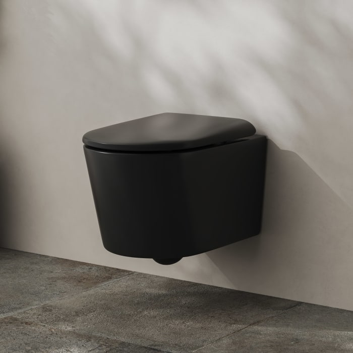 Kronenbach Tube Wand-WC spülrandlos mit Rotationsspülung und WC-Sitz wrapover