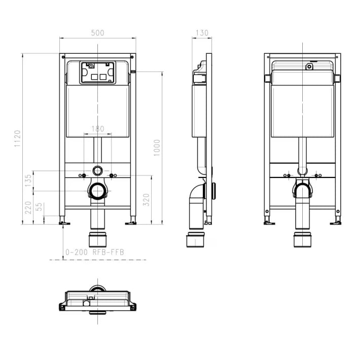 Kronenbach Tube Wand-WC kompakt spülrandlos Komplettset slim