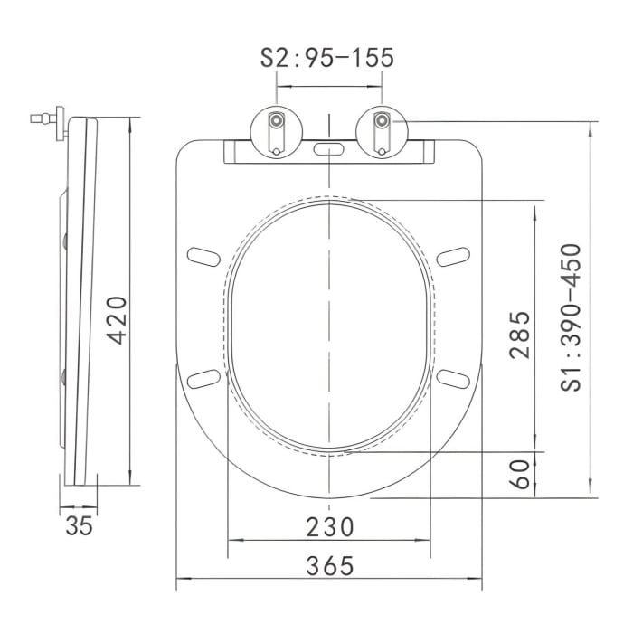 Kronenbach Tube Wand-WC kompakt spülrandlos Komplettset slim