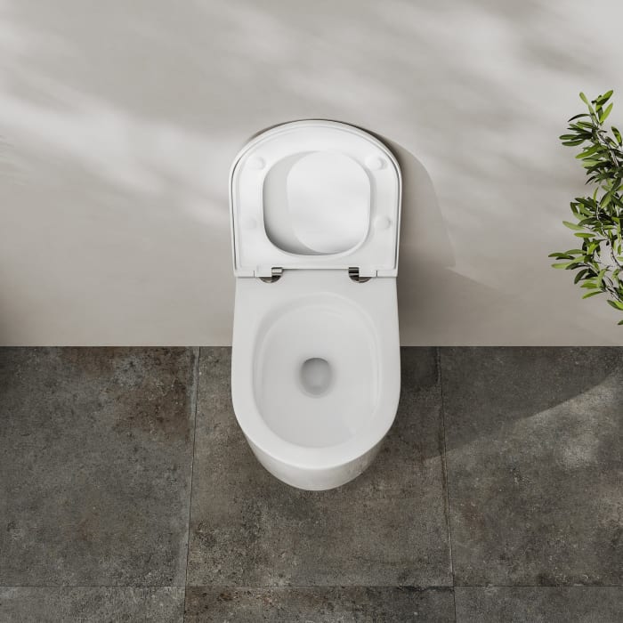 Kronenbach Tube Wand-WC spülrandlos mit Rotationsspülung und WC-Sitz wrapover