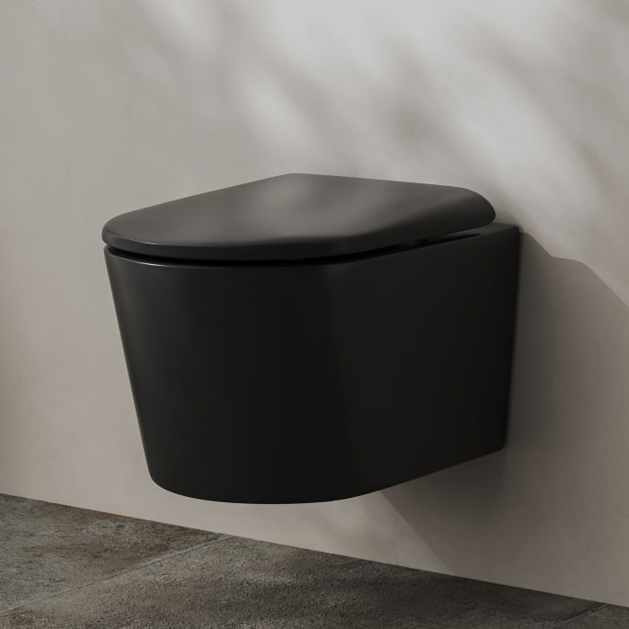 Kronenbach Tube Wand-WC spülrandlos mit Rotationsspülung und WC-Sitz wrapover
