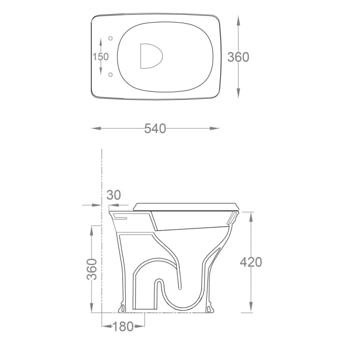Kronenbach Zeta 2.0 Stand-WC Tiefspüler mit Abgang senkrecht