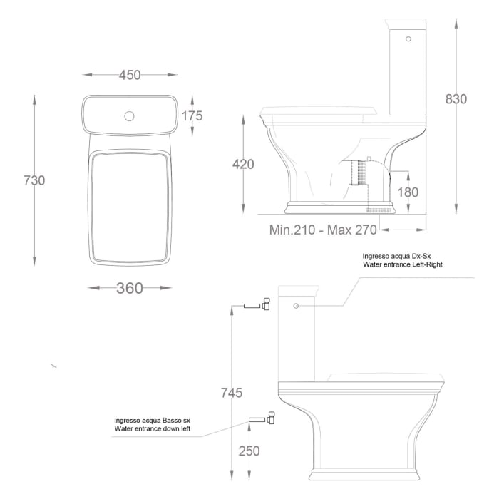 Kronenbach Zeta 2.0 Stand-WC Vario Tiefspüler zur Kombination mit Spülkasten