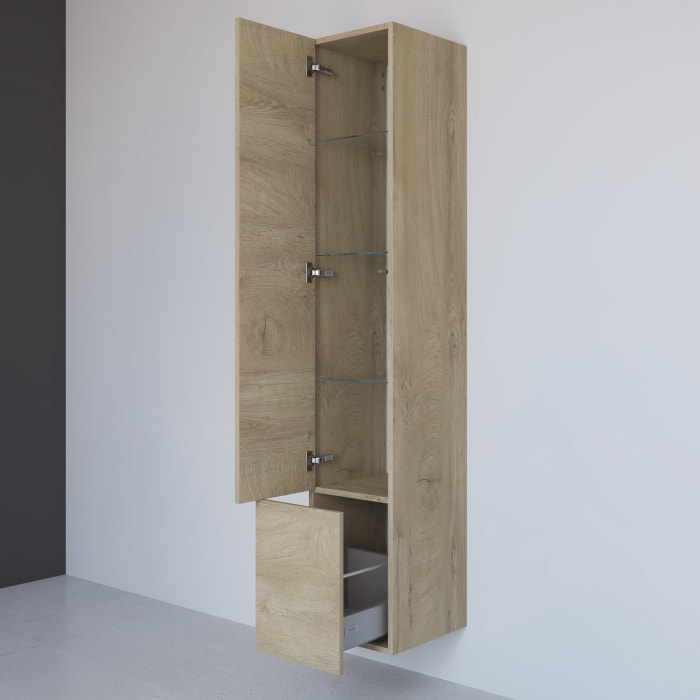 Kronenbach Cube Hochschrank 30 x 168 cm, 1 Auszug, 1 Tür, Anschlag links, mit TIP-ON