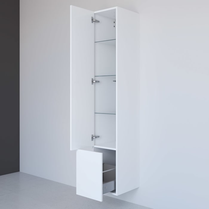 Kronenbach Cube Hochschrank 30 x 168 cm, 1 Auszug, 1 Tür, Anschlag links, mit TIP-ON