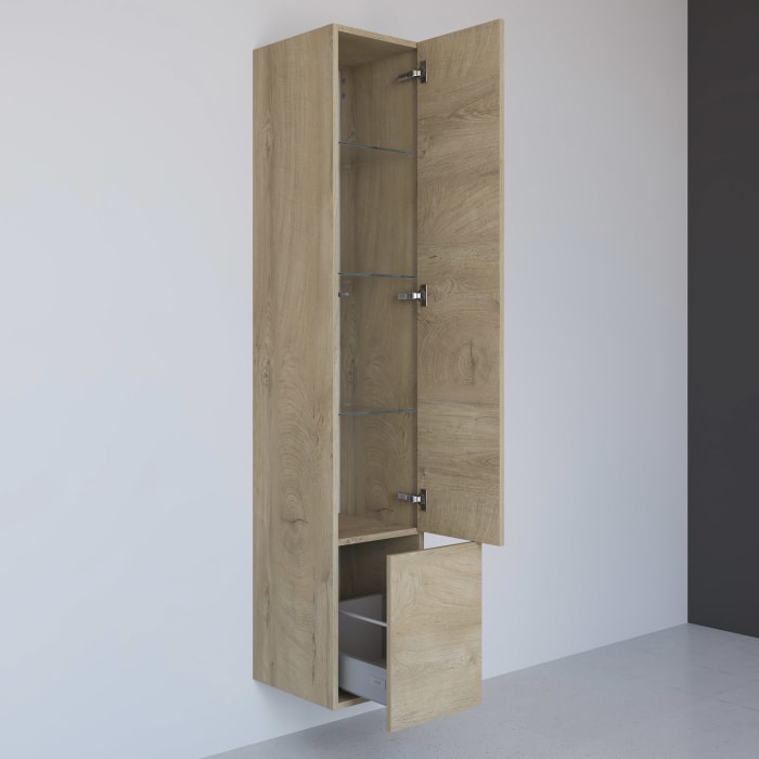 Kronenbach Cube Hochschrank 30 x 168 cm, 1 Auszug, 1 Tür, Anschlag rechts, mit TIP-ON