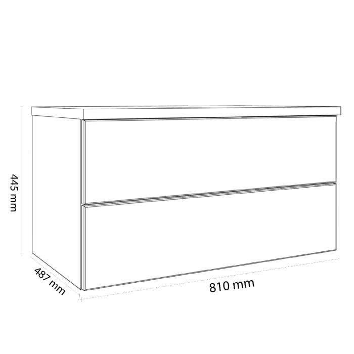 Kronenbach Cube Sideboard 81 cm mit 2 Auszügen und TIP-ON