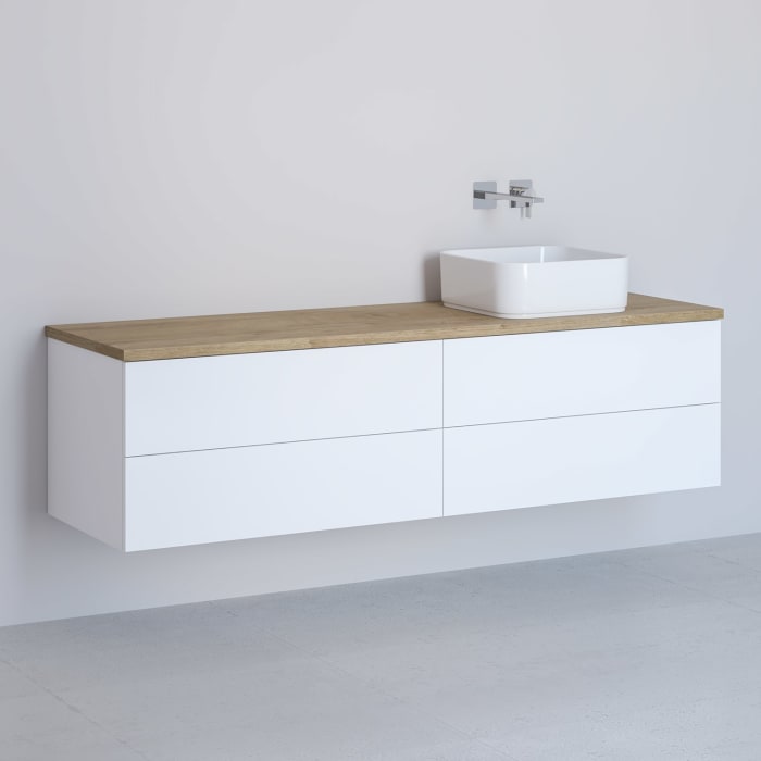 Kronenbach Cube Waschtischkonsole 161 cm mit Aufsatzwaschtisch, 4 Auszüge