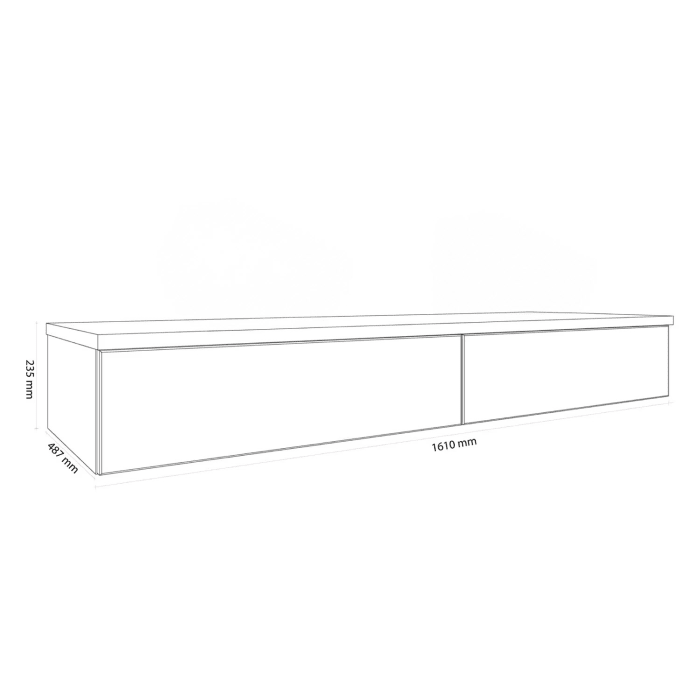 Kronenbach Cube Waschtischkonsole 161 cm mit 2 Aufsatzwaschtischen, 2 Auszüge