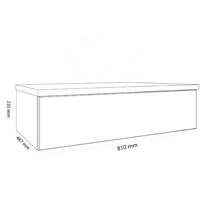 Kronenbach Cube Waschtischkonsole 81 cm mit Aufsatzwaschtisch, 1 Auszug