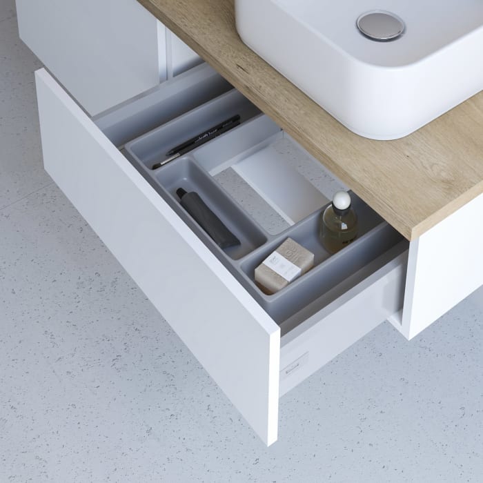 Kronenbach Cube Waschtischkonsole 181 cm mit 2 Aufsatzwaschtischen, 3 Auszüge