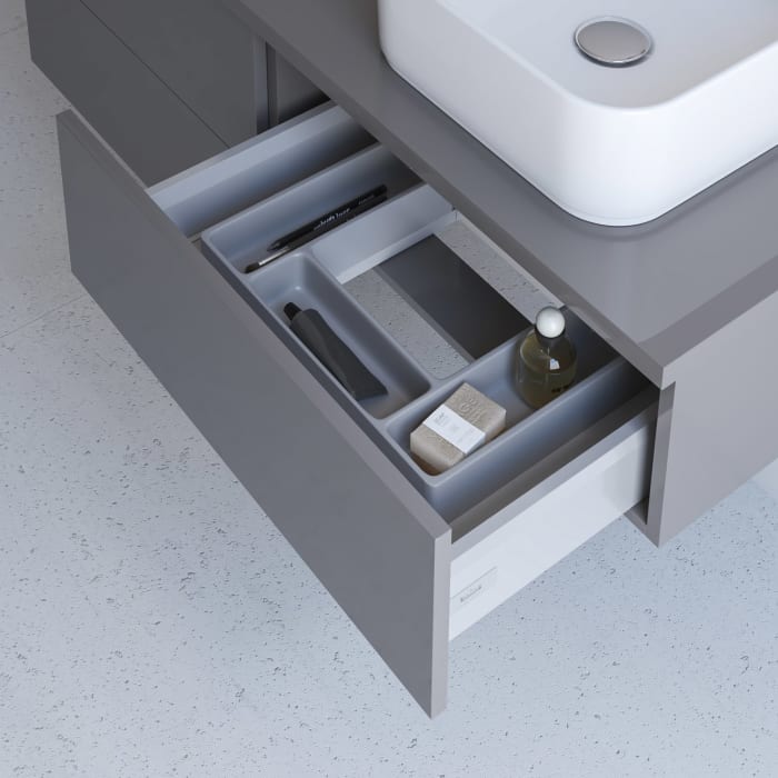 Kronenbach Cube Waschtischkonsole 141 cm mit Aufsatzwaschtisch, 4 Auszüge