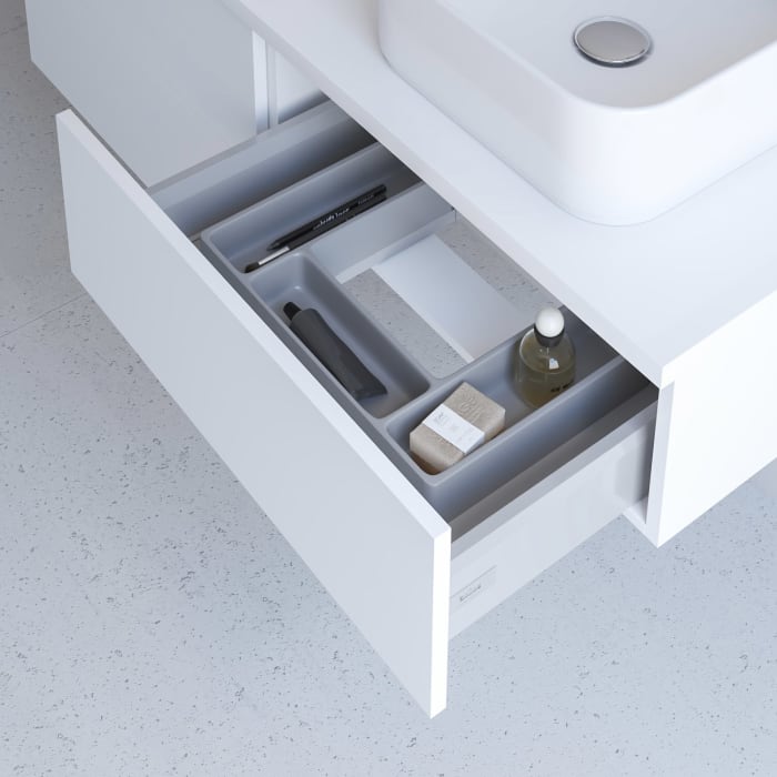 Kronenbach Cube Waschtischkonsole 141 cm mit Aufsatzwaschtisch, 4 Auszüge
