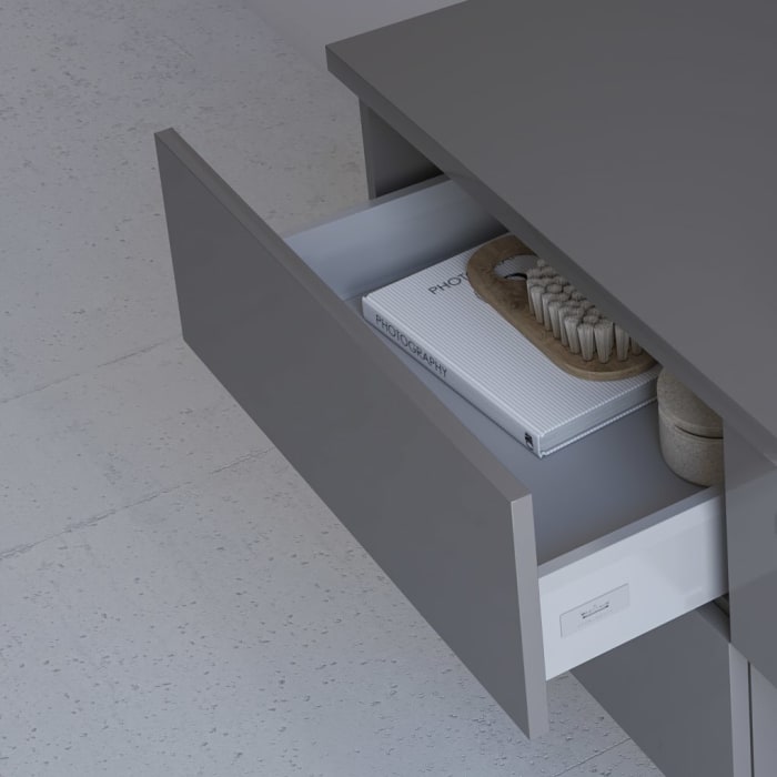 Kronenbach Cube Waschtischkonsole 161 cm mit Aufsatzwaschtisch, 4 Auszüge