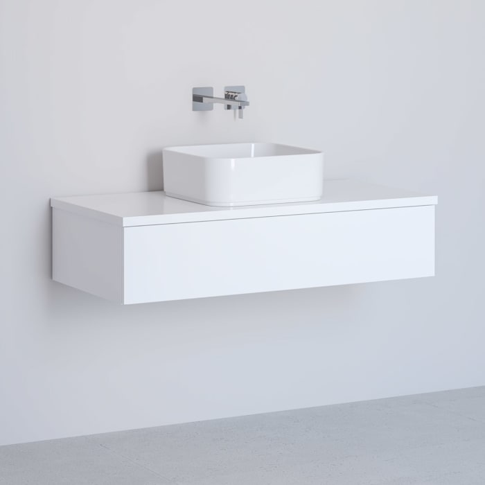 Kronenbach Cube Waschtischkonsole 101 cm mit 1 Auszug und TIP-ON