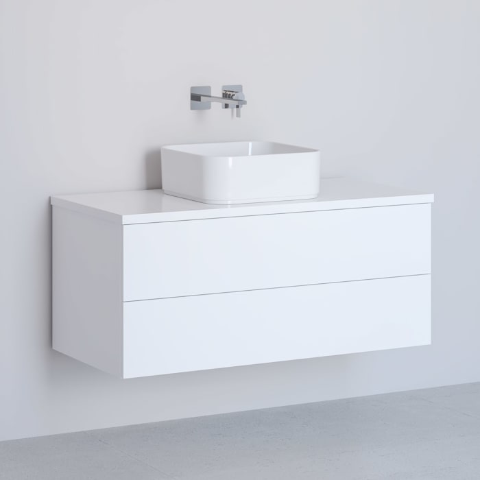 Kronenbach Cube Waschtischkonsole 101 cm mit 2 Auszügen und TIP-ON