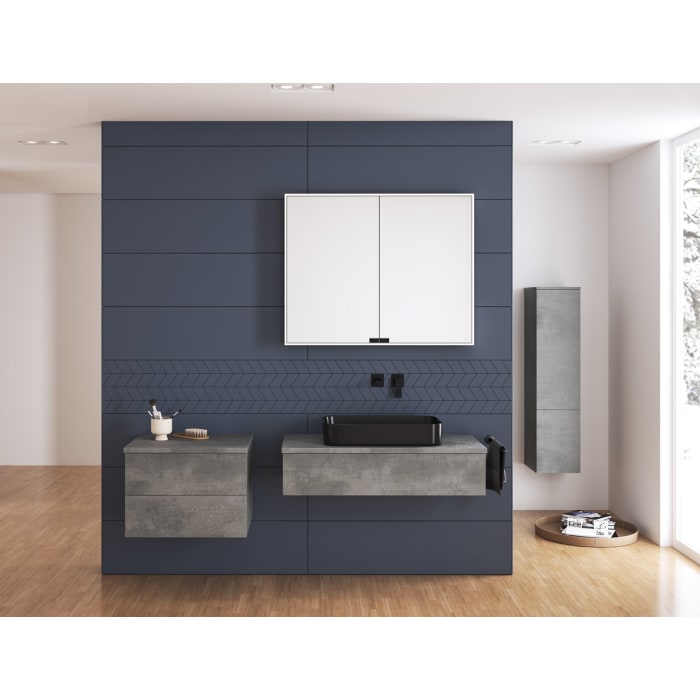 Kronenbach Cube Waschtischkonsole 101 cm mit 1 Auszug und TIP-ON