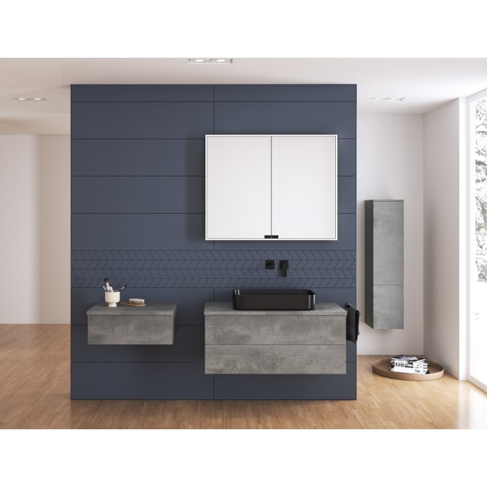 Kronenbach Cube Waschtischkonsole 101 cm mit 2 Auszügen und TIP-ON