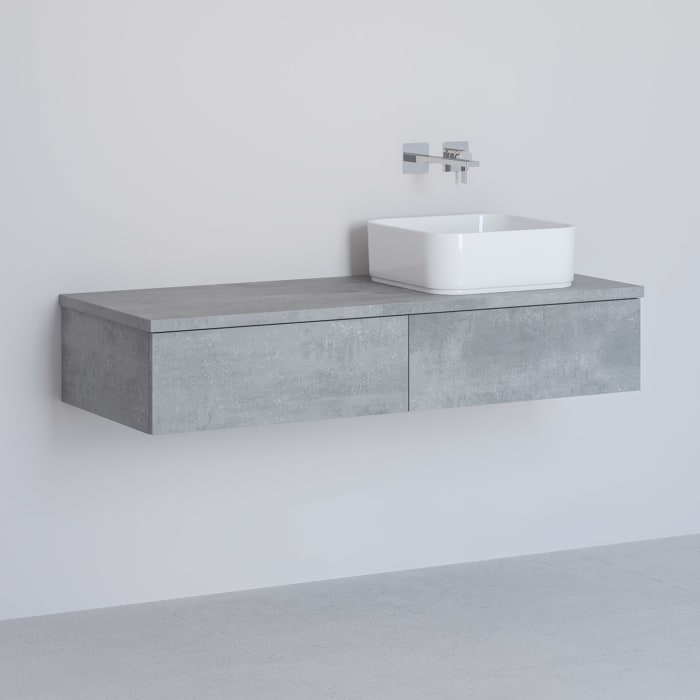 Kronenbach Cube Waschtischkonsole 121 cm mit 2 Auszügen und TIP-ON