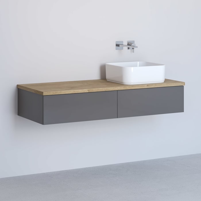 Kronenbach Cube Waschtischkonsole 121 cm mit 2 Auszügen und TIP-ON