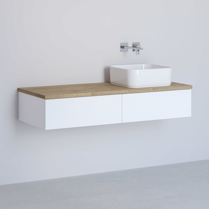 Kronenbach Cube Waschtischkonsole 121 cm mit 2 Auszügen und TIP-ON