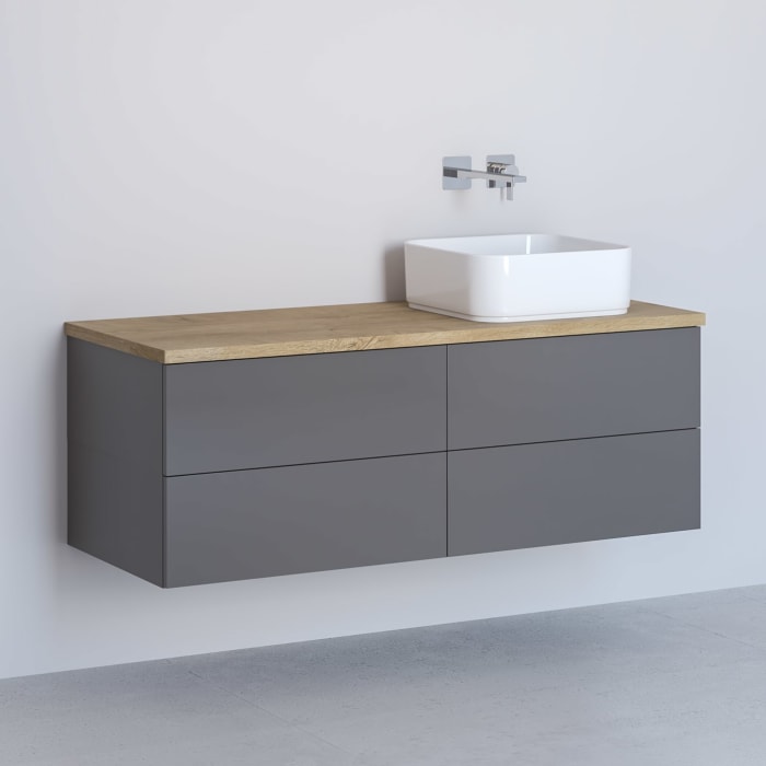 Kronenbach Cube Waschtischkonsole 121 cm mit 4 Auszügen und TIP-ON