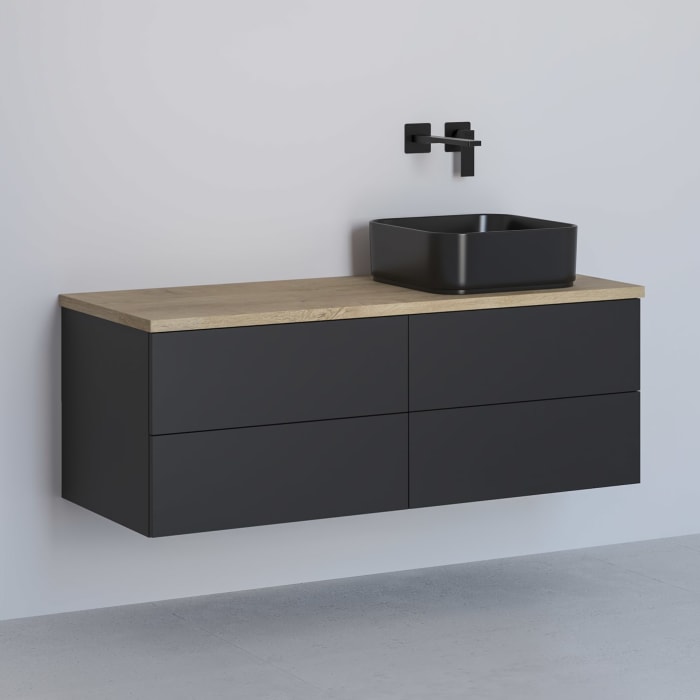 Kronenbach Cube Waschtischkonsole 121 cm mit 4 Auszügen und TIP-ON