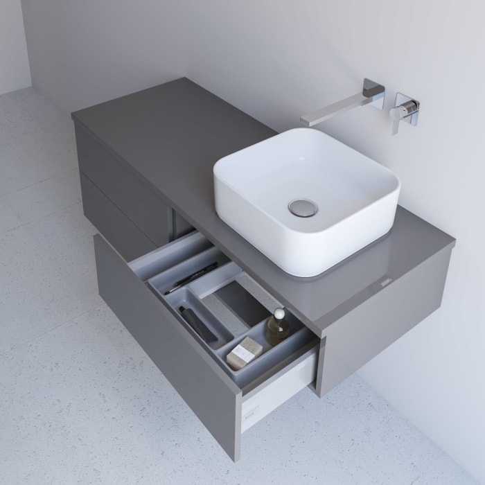 Kronenbach Cube Waschtischkonsole 121 cm mit 3 Auszügen und TIP-ON