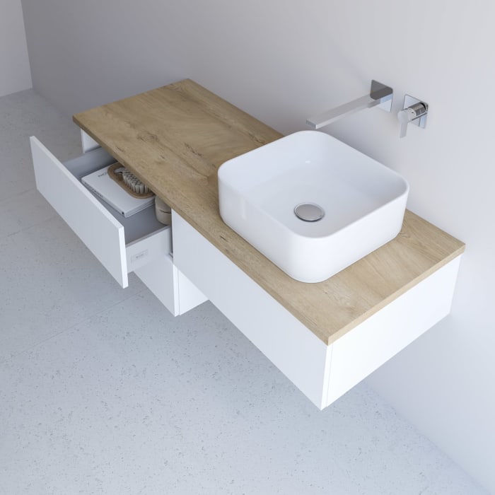 Kronenbach Cube Waschtischkonsole 121 cm mit 4 Auszügen und TIP-ON