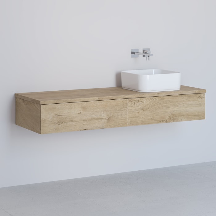 Kronenbach Cube Waschtischkonsole 141 cm mit 2 Auszügen und TIP-ON