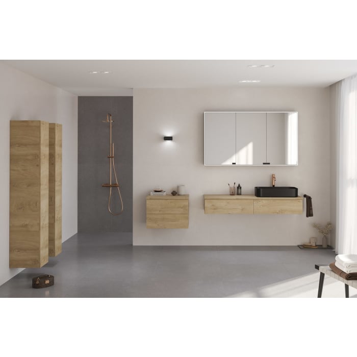 Kronenbach Cube Waschtischkonsole 141 cm mit 2 Auszügen und TIP-ON