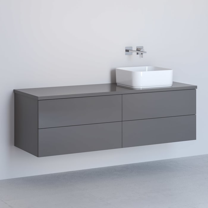 Kronenbach Cube Waschtischkonsole 141 cm mit 4 Auszügen und TIP-ON