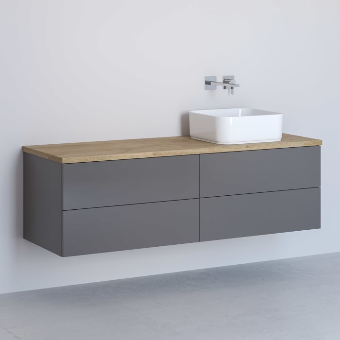 Kronenbach Cube Waschtischkonsole 141 cm mit 4 Auszügen und TIP-ON