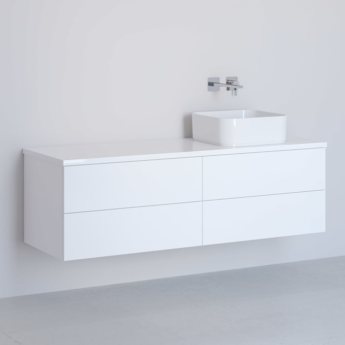 Kronenbach Cube Waschtischkonsole 141 cm mit 4 Auszügen und TIP-ON